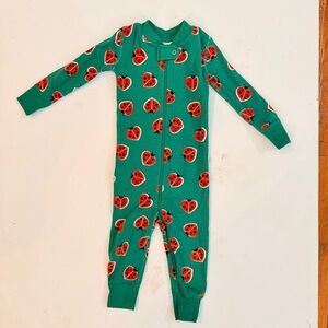 Hanna Andersson green with red lady bugs onesie